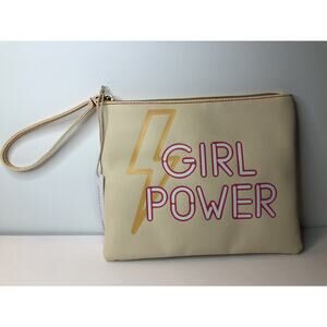 Sophia Joy Wristlet Purse Makeup Bag Vanilla Conair Girl Power Zip Close 7x9 In